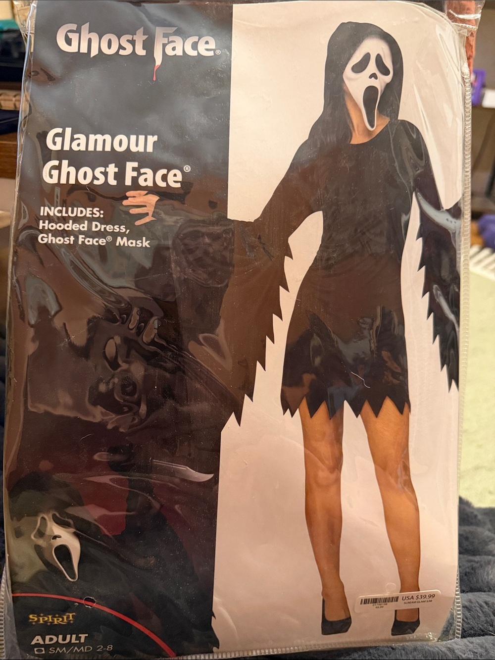 Spirit Glamour Ghost Face Costume - Black & White